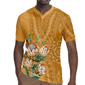 Afro King Proteas Dashiki Motif Rugby Jersey Gold Style