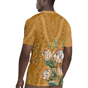 Afro King Proteas Dashiki Motif Rugby Jersey Gold Style