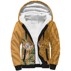 Afro King Proteas Dashiki Motif Sherpa Hoodie Gold Style