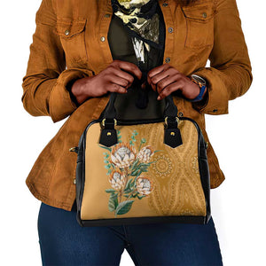 Afro King Proteas Dashiki Motif Shoulder Handbag Gold Style