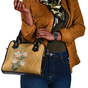 Afro King Proteas Dashiki Motif Shoulder Handbag Gold Style