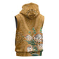 Afro King Proteas Dashiki Motif Sleeveless Zip Hoodie Gold Style - African Pride