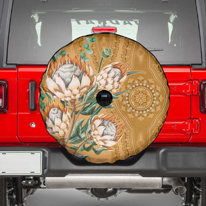 Afro King Proteas Dashiki Motif Spare Tire Cover Gold Style