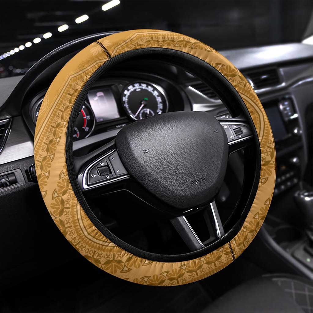 Afro King Proteas Dashiki Motif Steering Wheel Cover Gold Style