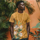 Afro King Proteas Dashiki Motif T shirt Gold Style