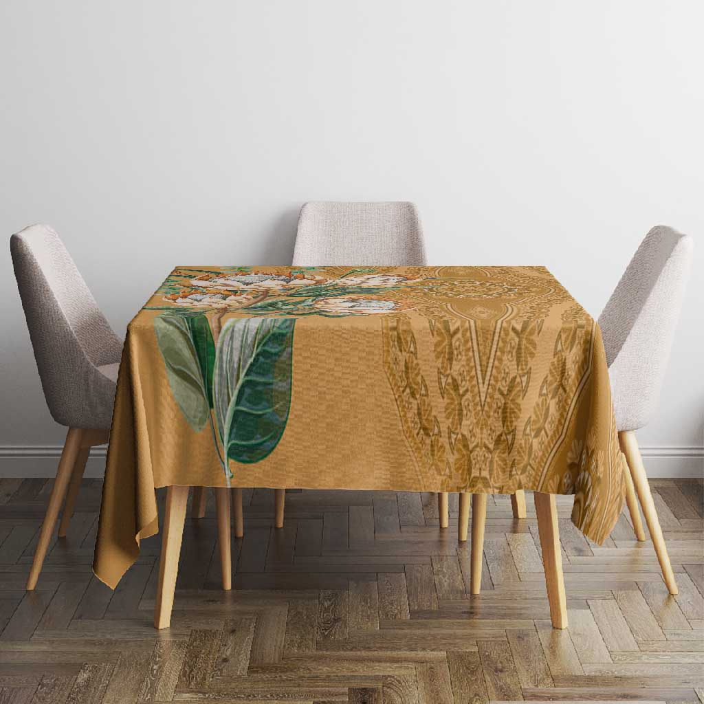 Afro King Proteas Dashiki Motif Tablecloth Gold Style