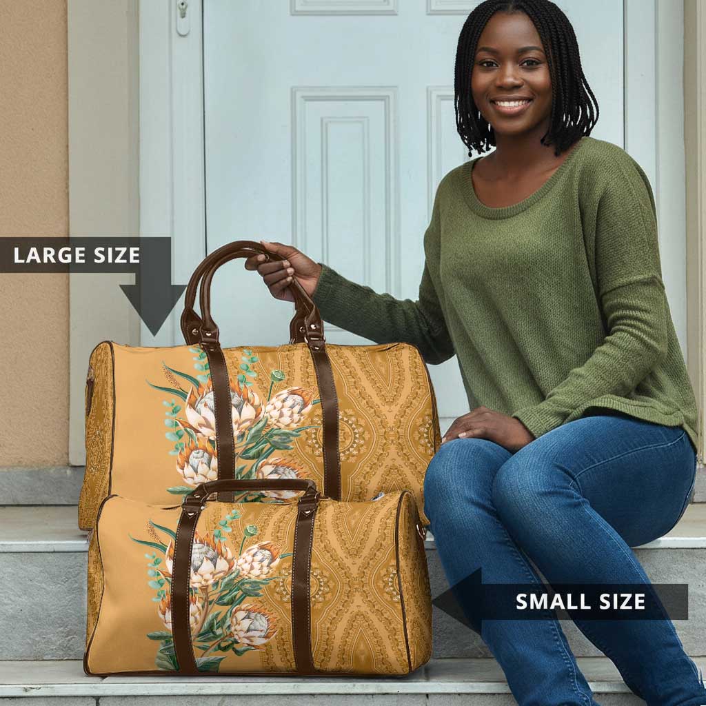 Africa King Proteas Dashiki Motif Travel Bag Gold Style
