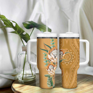 Afro King Proteas Dashiki Motif Tumbler With Handle Gold Style