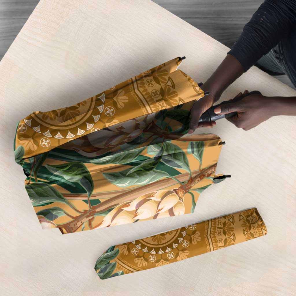 Africa King Proteas Dashiki Motif Umbrella Gold Style
