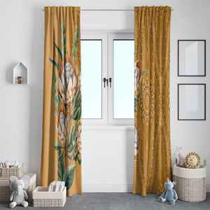 Afro King Proteas Dashiki Motif Window Curtain Gold Style