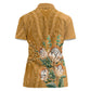 Afro King Proteas Dashiki Motif Women Polo Shirt Gold Style