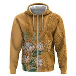 Afro King Proteas Dashiki Motif Zip Hoodie Gold Style