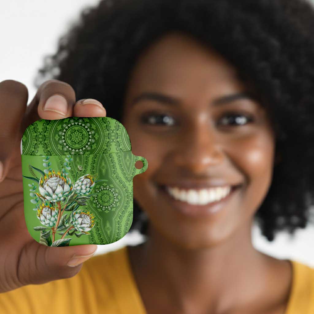 Africa King Proteas Dashiki Motif AirPods Case Green Style