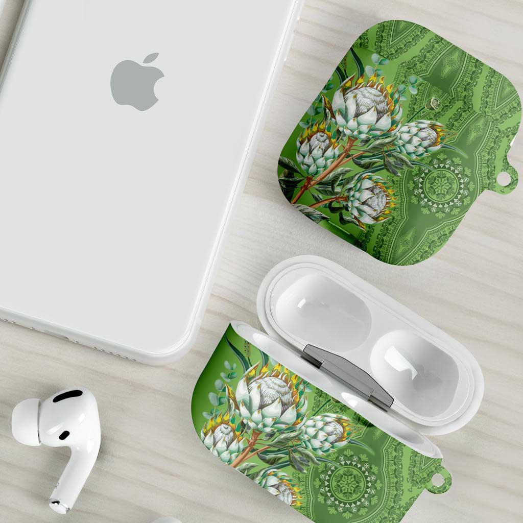 Africa King Proteas Dashiki Motif AirPods Case Green Style