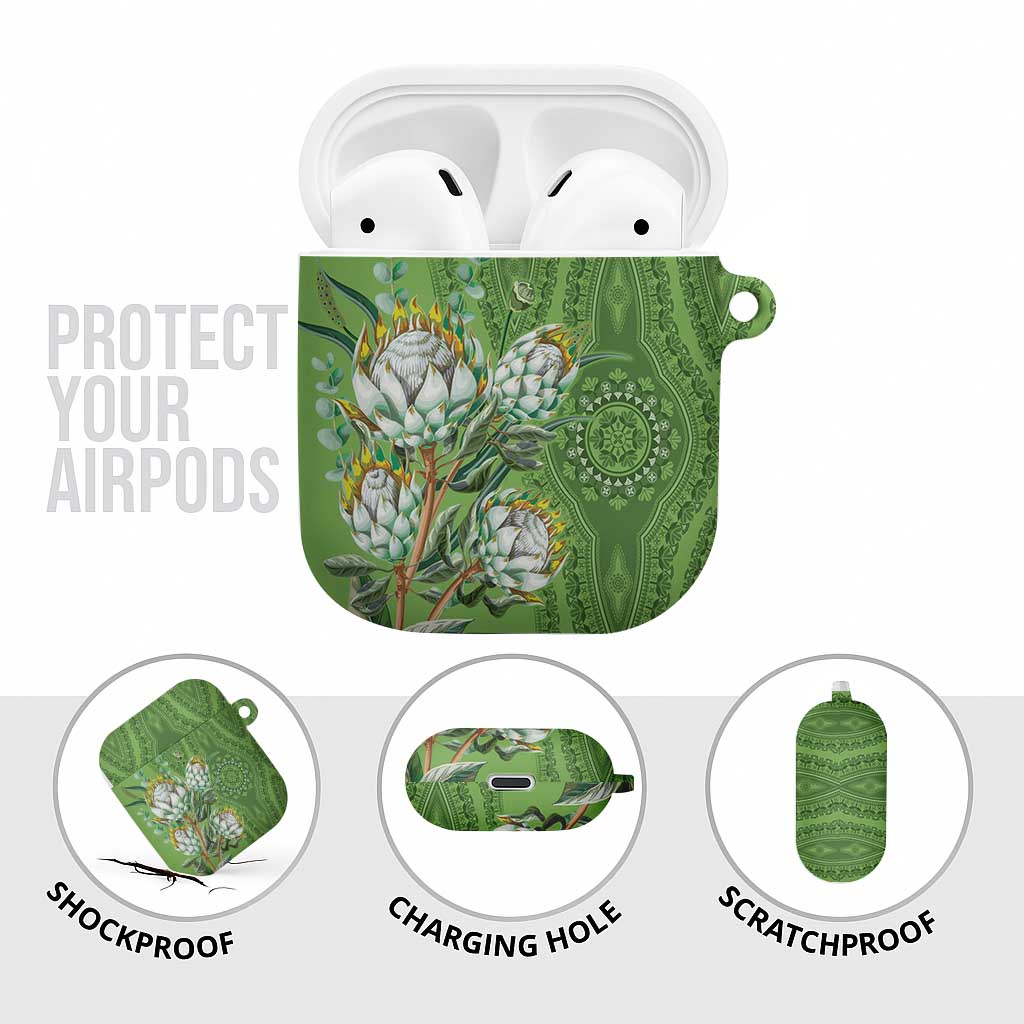 Africa King Proteas Dashiki Motif AirPods Case Green Style