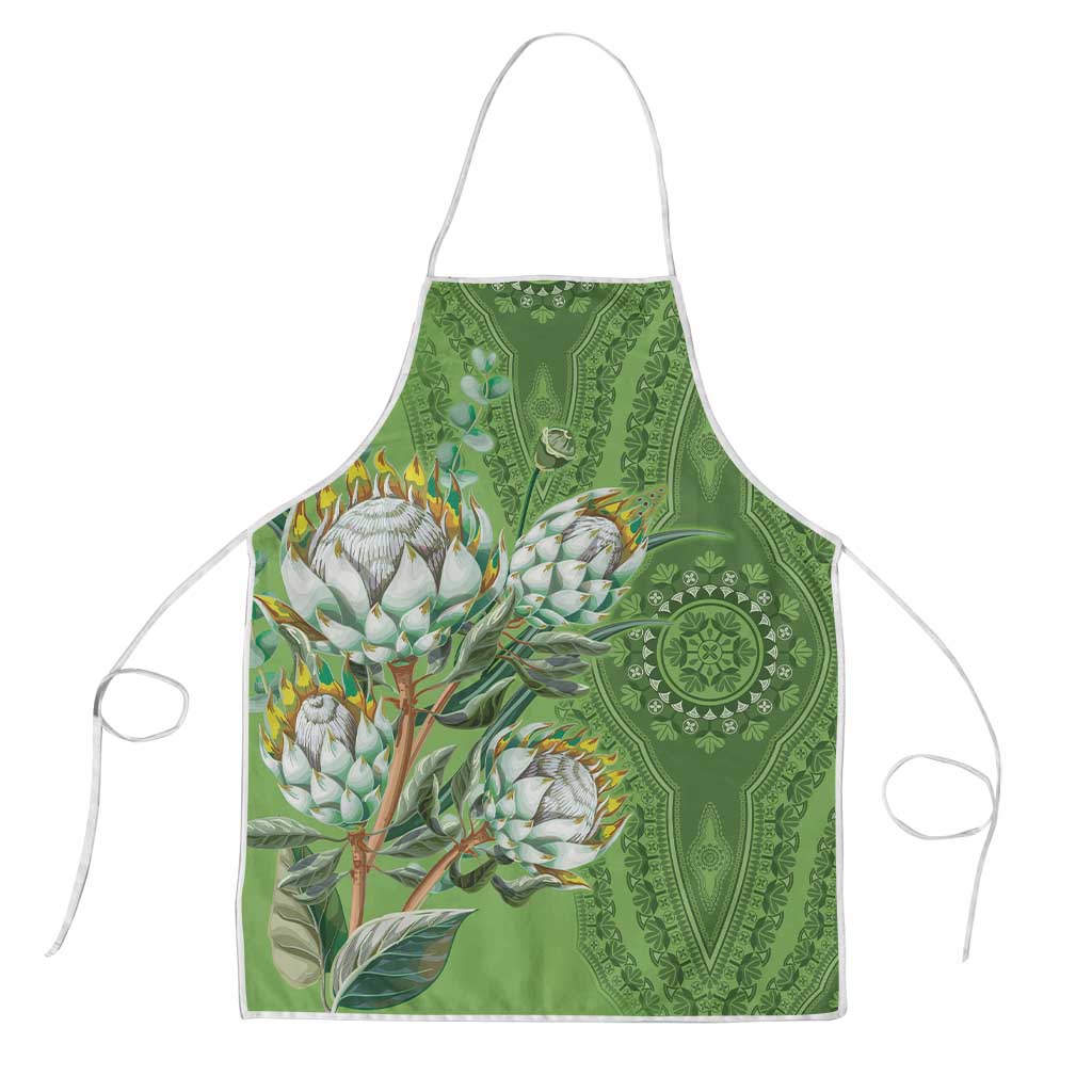Africa King Proteas Dashiki Motif Apron Green Style