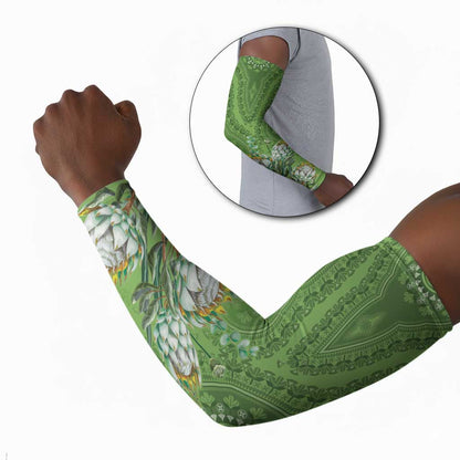 Africa King Proteas Dashiki Motif Arm Sleeves Green Style