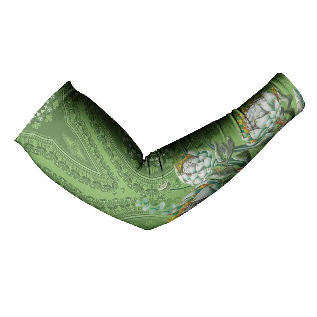 Africa King Proteas Dashiki Motif Arm Sleeves Green Style