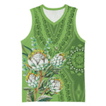 Afro King Proteas Dashiki Motif Basketball Jersey Green Style LT9