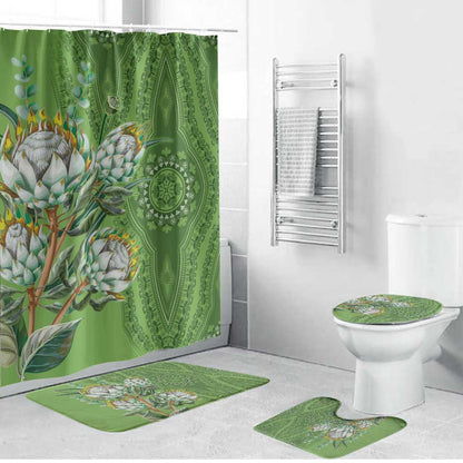 Africa King Proteas Dashiki Motif Bathroom Set Green Style