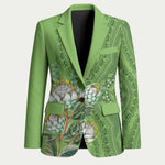 Africa King Proteas Dashiki Motif Blazer Green Style