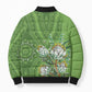 Africa King Proteas Dashiki Motif Bomber Puffer Jacket Green Style