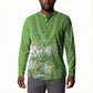 Africa King Proteas Dashiki Motif Button Sweatshirt Green Style