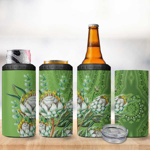 Afro King Proteas Dashiki Motif 4 in 1 Can Cooler Tumbler Green Style