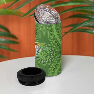 Afro King Proteas Dashiki Motif 4 in 1 Can Cooler Tumbler Green Style