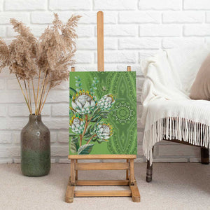 Afro King Proteas Dashiki Motif Canvas Wall Art Green Style