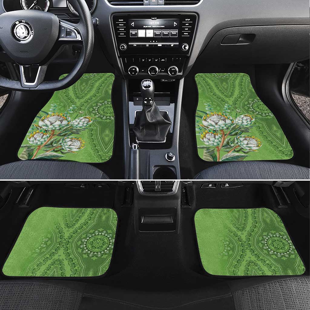 Afro King Proteas Dashiki Motif Car Mats Green Style