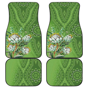 Afro King Proteas Dashiki Motif Car Mats Green Style