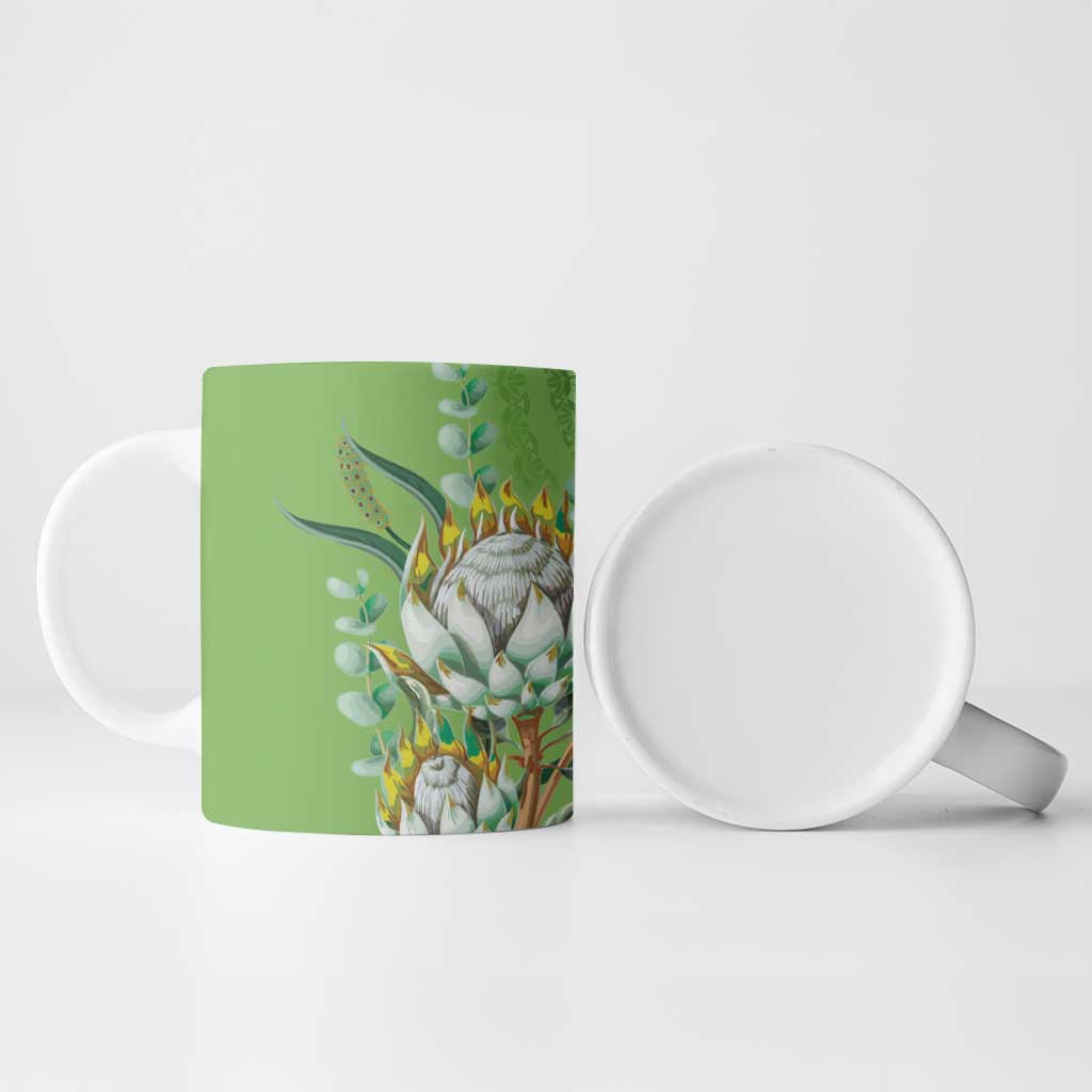 Africa King Proteas Dashiki Motif Ceramic Mug Green Style
