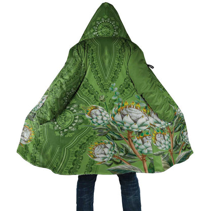 Africa King Proteas Dashiki Motif Cloak Green Style
