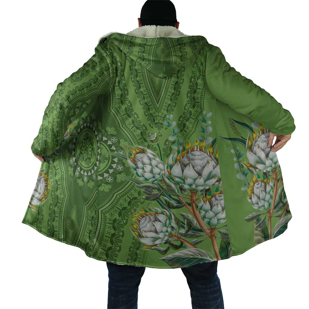 Africa King Proteas Dashiki Motif Cloak Green Style