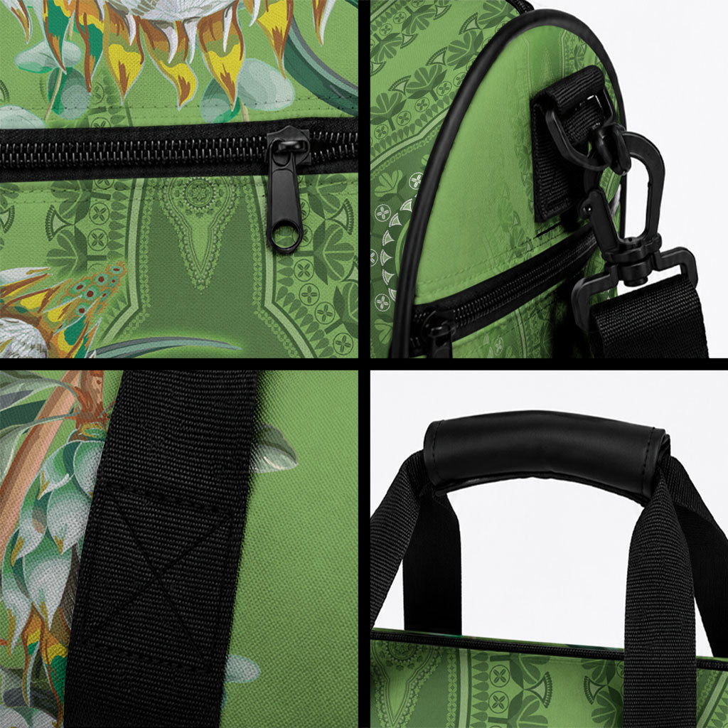 Africa King Proteas Dashiki Motif Duffle Bag Green Style