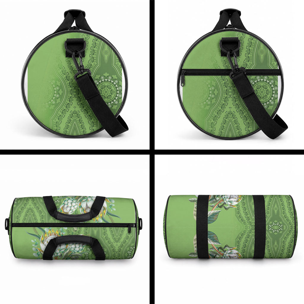 Africa King Proteas Dashiki Motif Duffle Bag Green Style