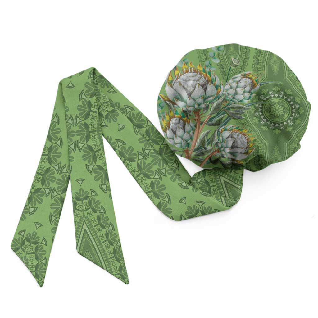 Africa King Proteas Dashiki Motif Easy Headwrap Green Style