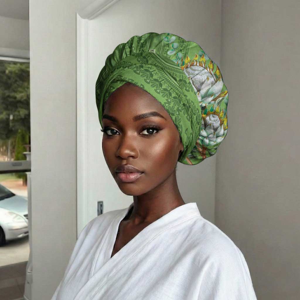 Africa King Proteas Dashiki Motif Easy Headwrap Green Style