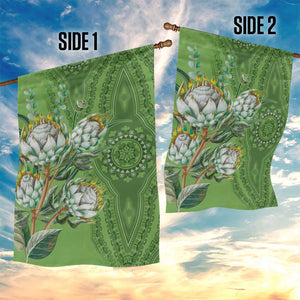 Afro King Proteas Dashiki Motif Garden Flag Green Style