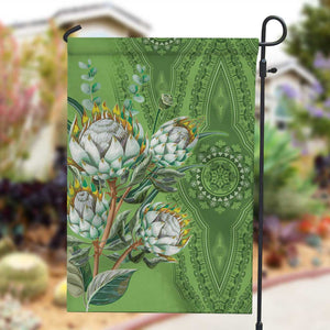 Afro King Proteas Dashiki Motif Garden Flag Green Style