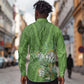 Afro King Proteas Dashiki Motif Long Sleeve Button Shirt Green Style