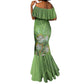 Afro King Proteas Dashiki Motif Mermaid Dress Green Style