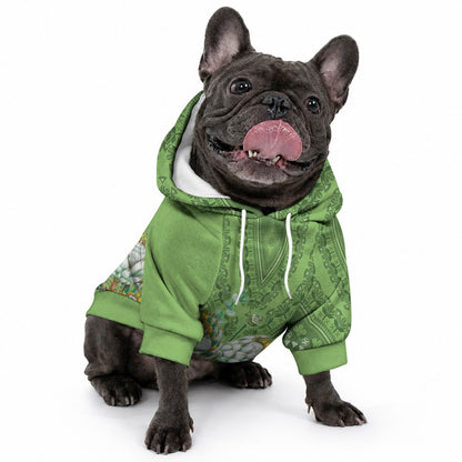 Africa King Proteas Dashiki Motif Pet Hoodie Green Style
