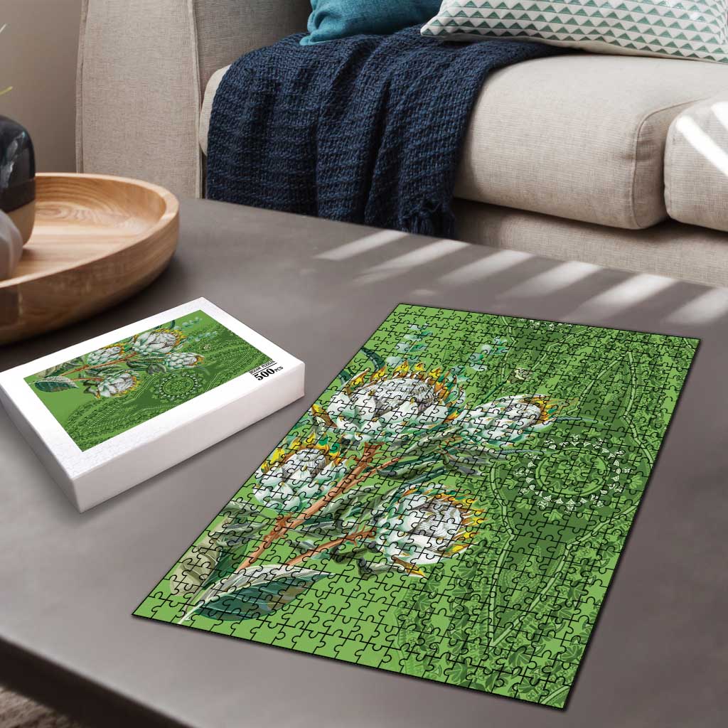 Africa King Proteas Dashiki Motif Puzzle Green Style