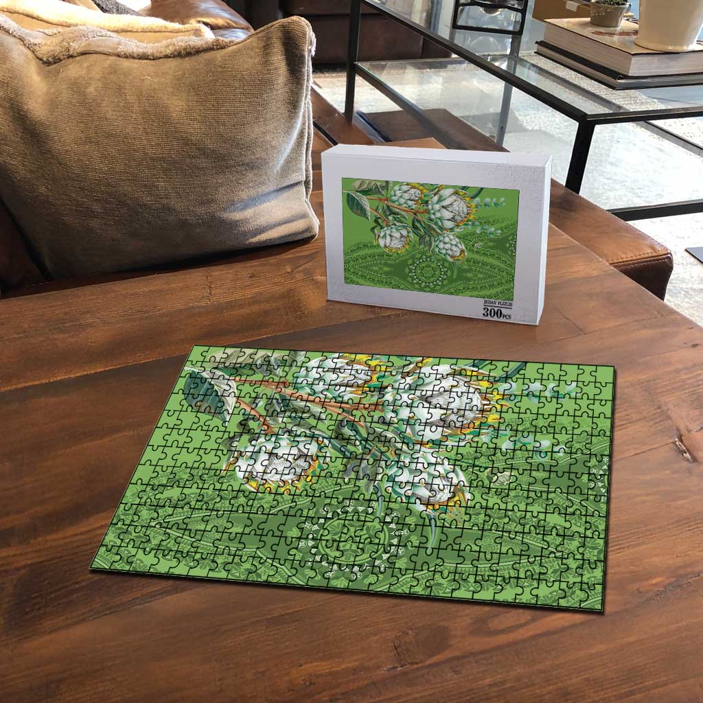 Africa King Proteas Dashiki Motif Puzzle Green Style