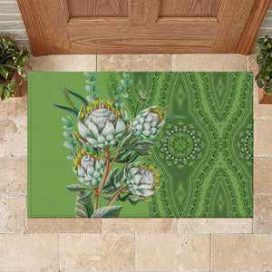 Afro King Proteas Dashiki Motif Rubber Doormat Green Style