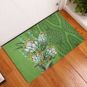 Afro King Proteas Dashiki Motif Rubber Doormat Green Style