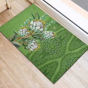 Afro King Proteas Dashiki Motif Rubber Doormat Green Style