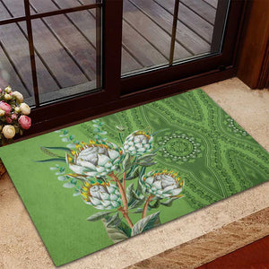 Afro King Proteas Dashiki Motif Rubber Doormat Green Style